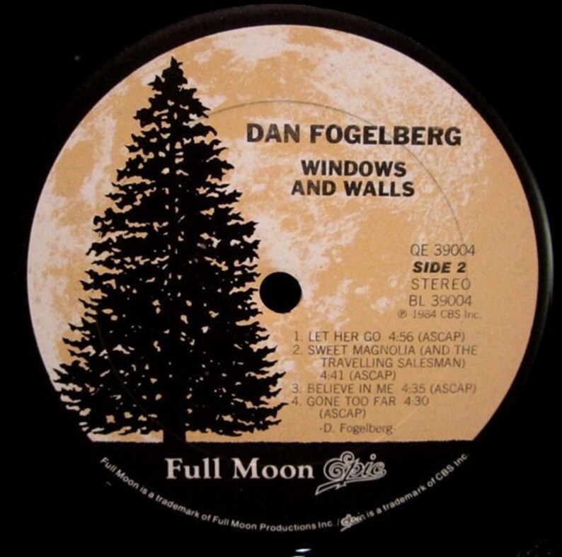 DAN FOGELBERG RECORD Windows and Walls Lp Vinyl 1984 Nm/ex Etsy