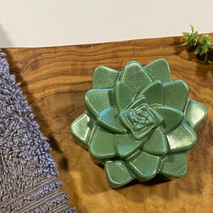 All Natural Succulent Soap - Moisturizing Goat Milk Hand & Body Bars - Lavender - Balsam - Ylang Ylang- Frankincense Essential Oils - 3.2 oz