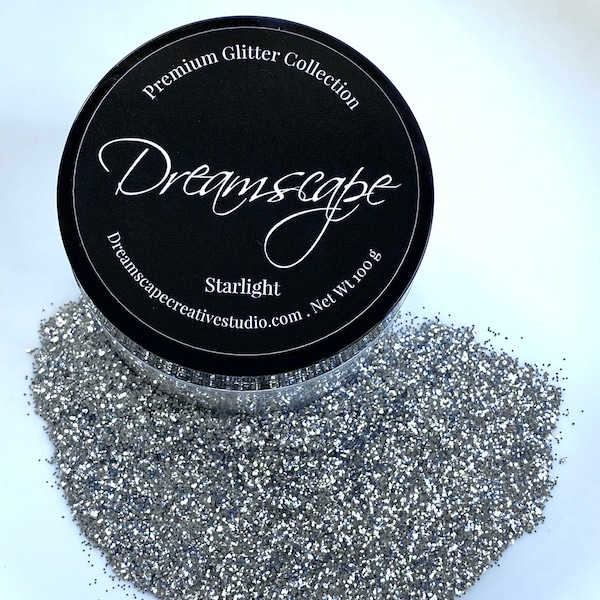 Fine Silver Glitter - High Shine Metallic - Starlight - Solvent and Heat Resistant - 100 grams