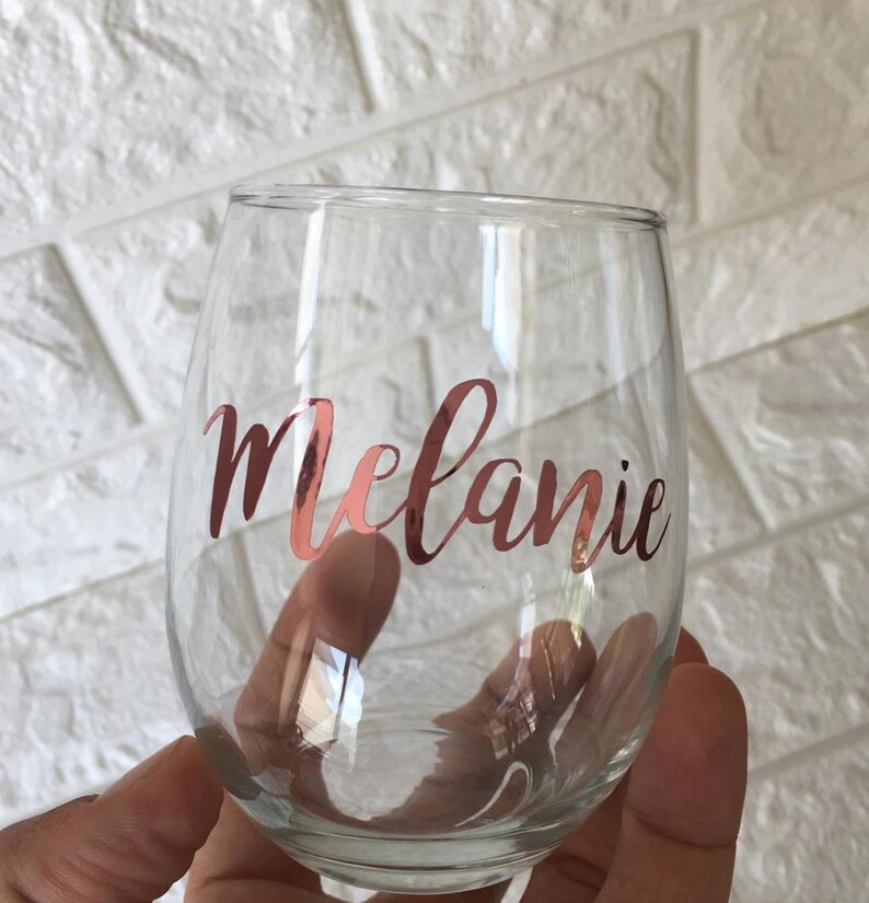 vinyl names for wedding party flutes wine glasses hen party glasses rose gold l