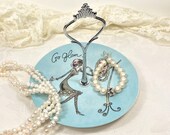 Small Whimsical Vanity Tray, Dresser Tray, Jewelry Holder, Ring Dish - Robin 39 s Egg Blue - Mom, Friend Gift
