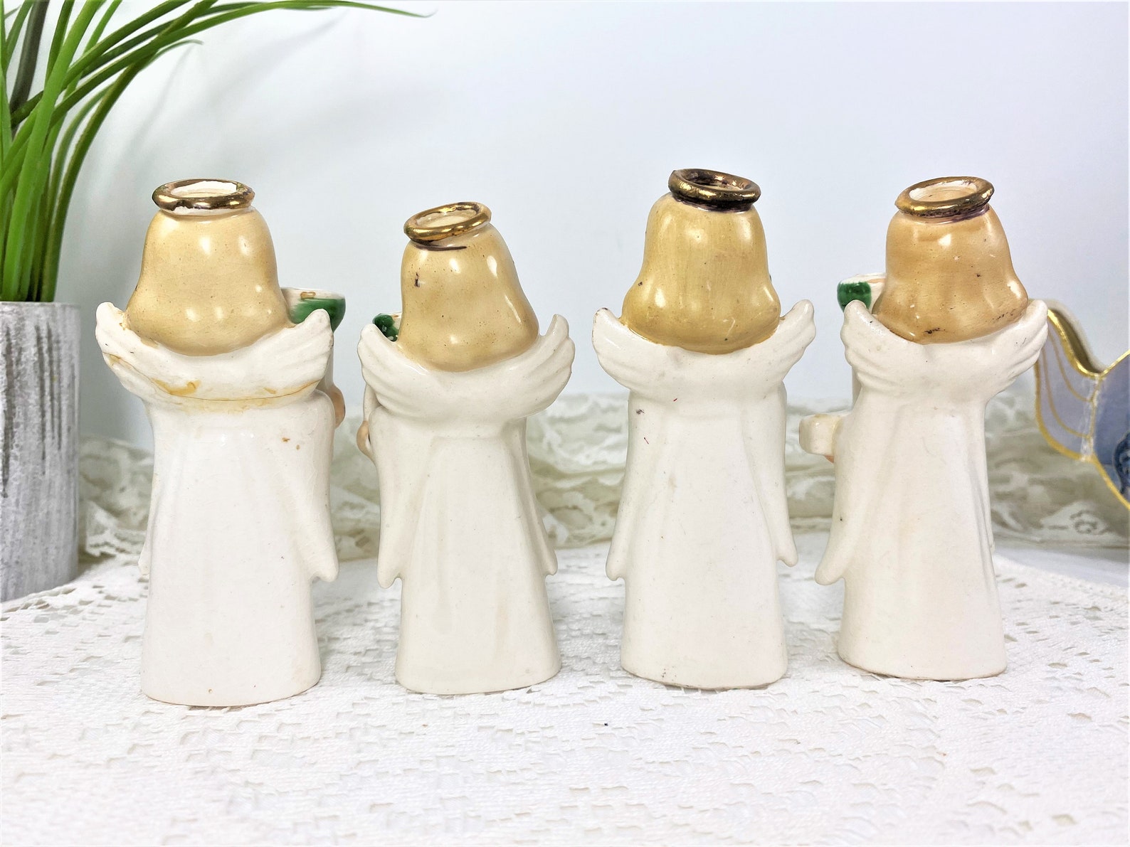 Commodore NOEL Angel Candle Holders Set of 4 Original Box Etsy