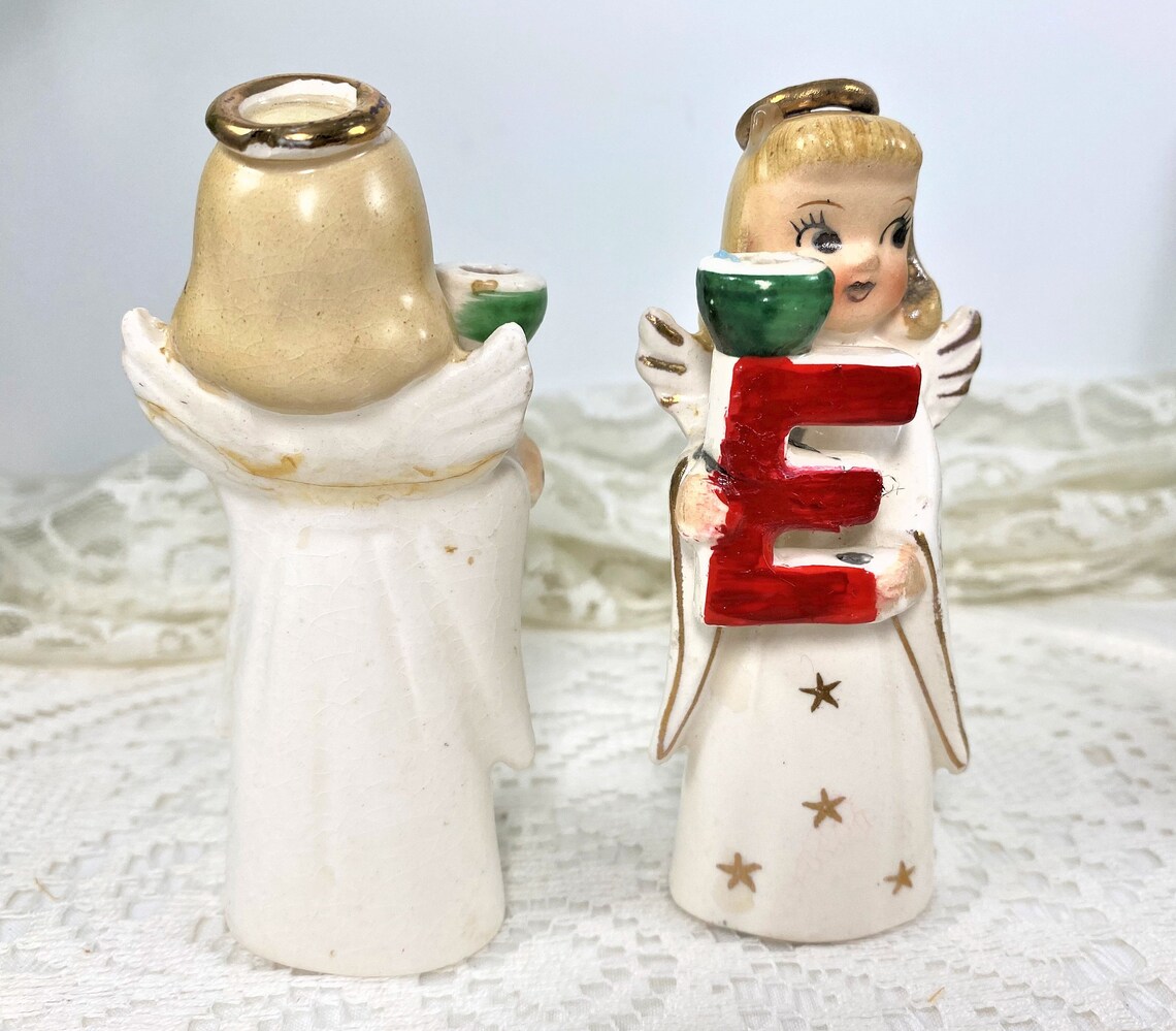 Commodore NOEL Angel Candle Holders Set of 4 Original Box Etsy
