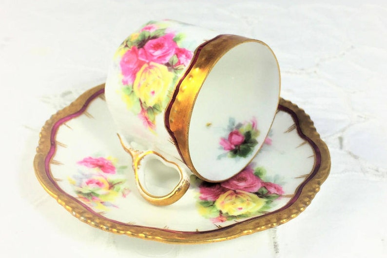 Antique Wurttemberg Demitasse Cup and Saucer Bauer & | Etsy