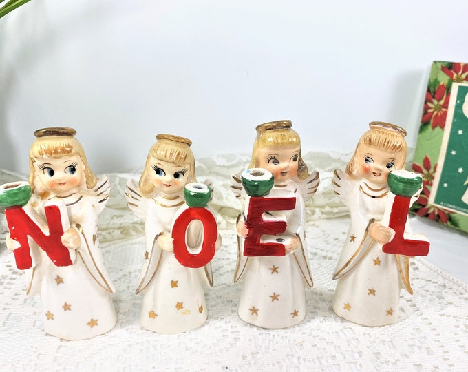 Commodore NOEL Angel Candle Holders Set of 4 Original Box, Heavenly