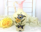 Vintage Pitcher, Hand Painted, Amphora Art Pottery, Floral Pitcher, Vase