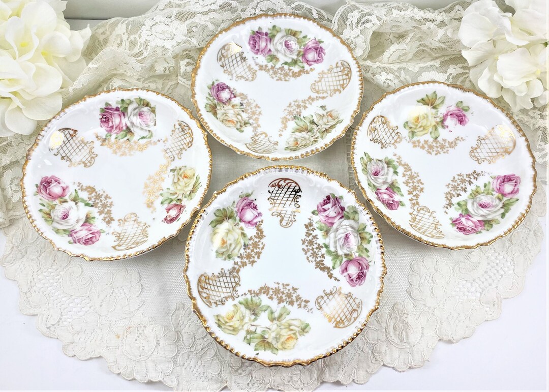 Antique Fruit Bowls Set of 4 Royal Bavarian PMB China Dessert Etsy