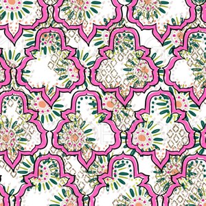 Fuchsia Pink Green Emerald Digital Scrapbook Paper Watercolor Gold ...