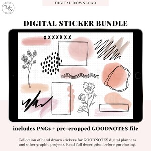 Aesthetic Collage Elements Digital Planner Stickers Bundle - Clipart PNG icons + precropped Goodnotes file digital planning deco
