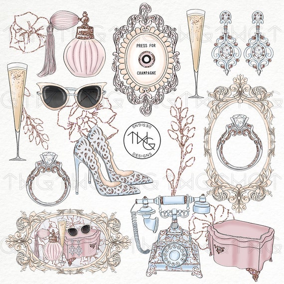 Watercolor Fashion Accessories Clipart Graphic by busydaydesign · Creative  Fabrica