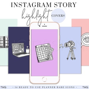 Instagram Story Highlight Icons for IG stories - story covers - social media branding - Instagram sticker icons - planner boss illustrations