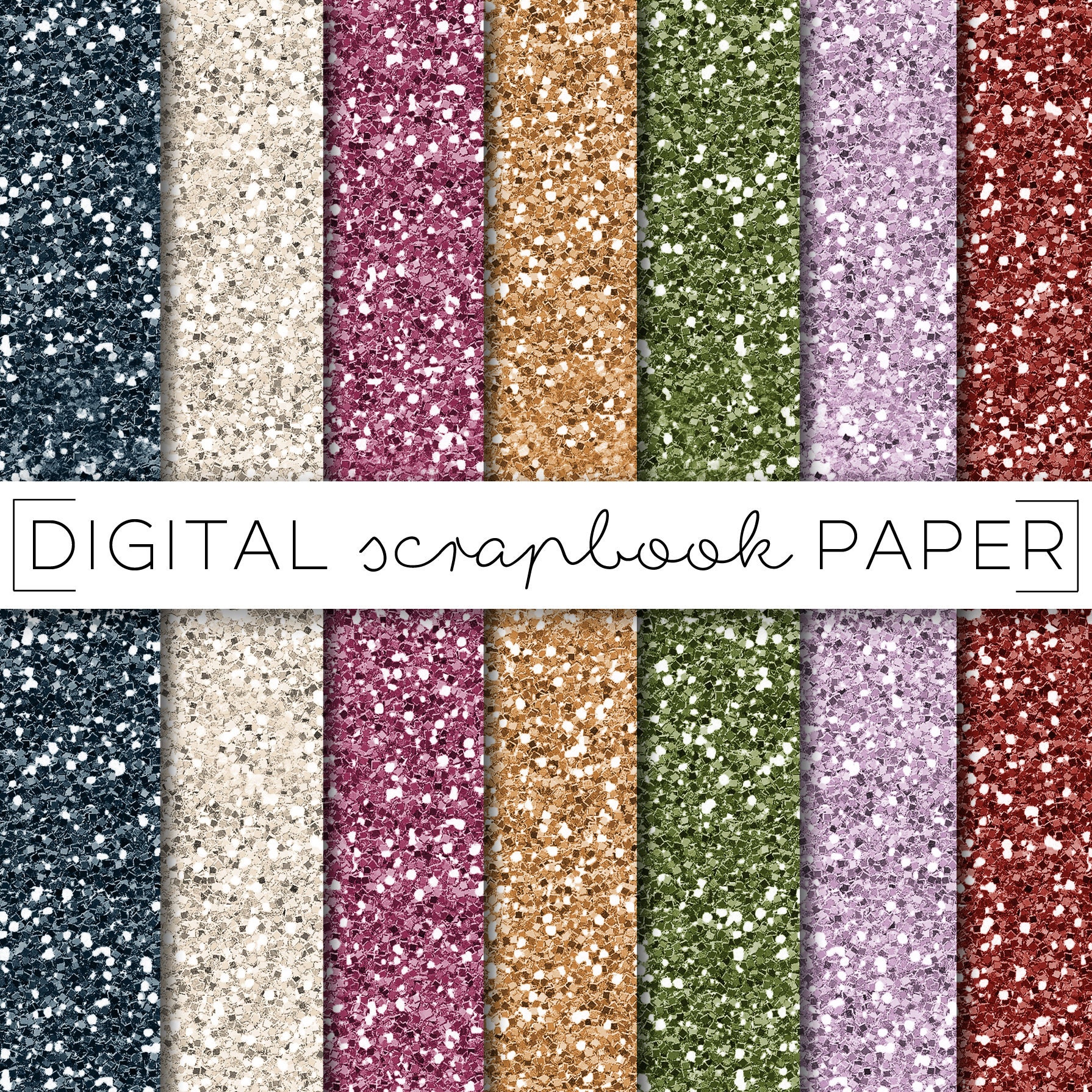 Glitter Digital Scrapbook Paper Pattern Stationary Pink Blue Etsy