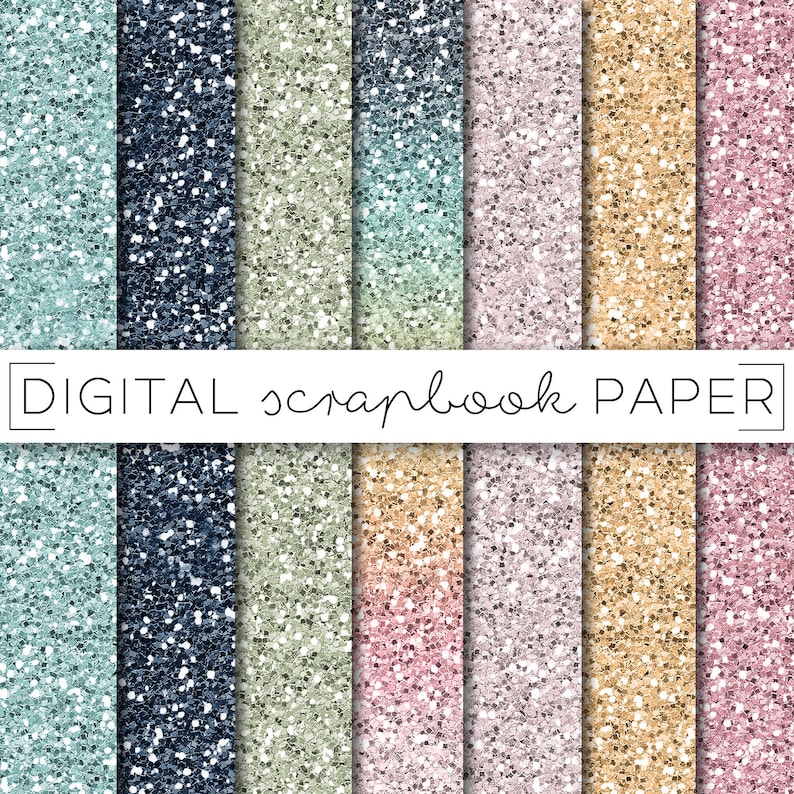 Download Teal Navy Pink Ombre Glitter Digital Scrapbook Paper ...