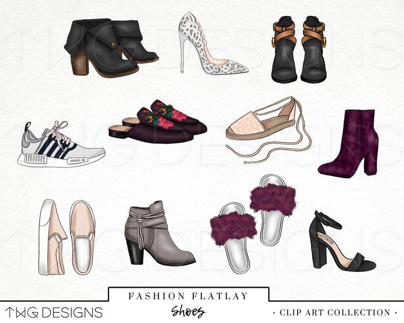 Fashion Elements Clip Art Clipart PNG Styling Accessories | Etsy