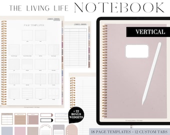 Digital Notebook: Hyperlinked Tabs, Widgets, Goodnotes Notability (PDF)