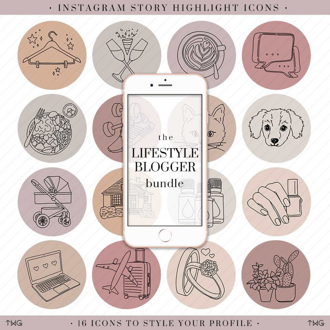 Lifestyle Elements Instagram Story Highlight Icons IG Stories Covers Social  Media Branding Instagram Sticker Icons Styled Illustrations - Etsy