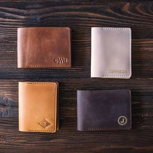 Regalo personalizado, cartera de cuero, regalo de San Valentín regalos únicos para hombres, cartera de hombre personalizada, cartera de cuero para hombre, regalos de aniversario