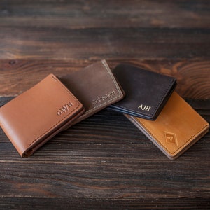 Billetera de cuero personalizada, cartera de cuero para hombre, cartera para hombre, cartera para hombre de cuero, billetera para hombre personalizada, billetera doble, regalo de novios