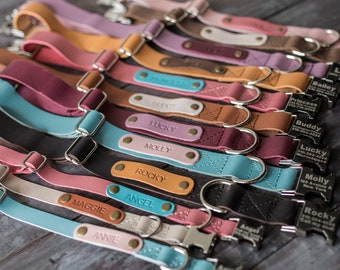 Leather dog collar, Personalized dog collar, dog collar, leather, FREE MACHINE ENGRV buckle, personalized leather dog collar personalized