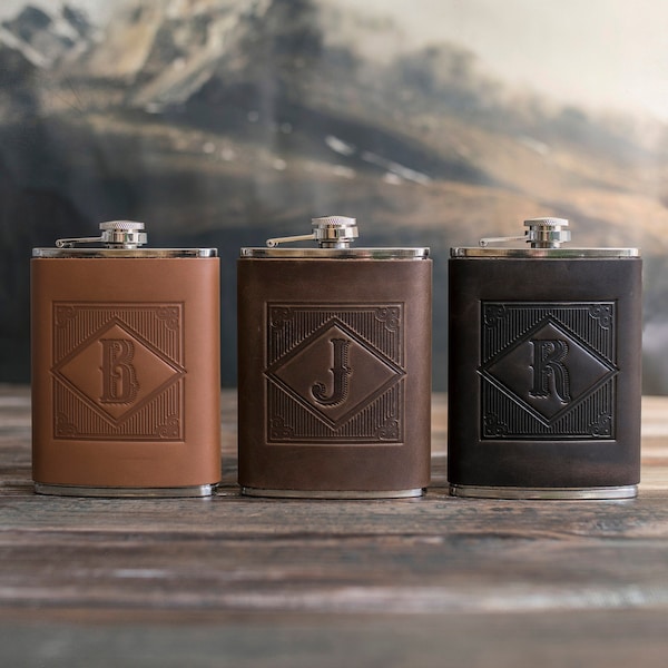 Hip flask, groomsmen gifts personalized, groomsmen gift flask, groomsman gift leather hip flask gift for him, initial hip flask for men7