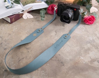 Leather camera strap, personalized gift, slr, dslr, nikon, canon, sony, pentax, lumix camera strap, photographer gift, travel gift