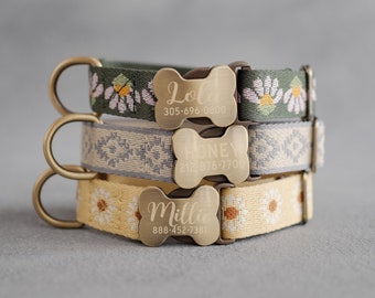 Webbing dog collar personalized, dog collar boy, dog collar girl, dog collar engraved, tribal dog collar, pattern dog collar, 1" width