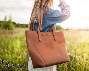 Sac fourre-tout en cuir, Sac fourre-tout personnalisé, Sacs fourre-tout en cuir personnalisés pour femme, Sac à main en cuir pleine fleur personnalisé (ou non)