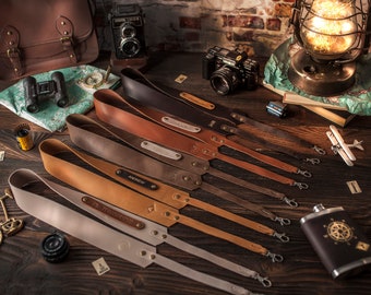 Leather camera strap, Personalized, custom personalized gift for men, travel gift, gift for women, slr dslr camera strap, canon, nikon