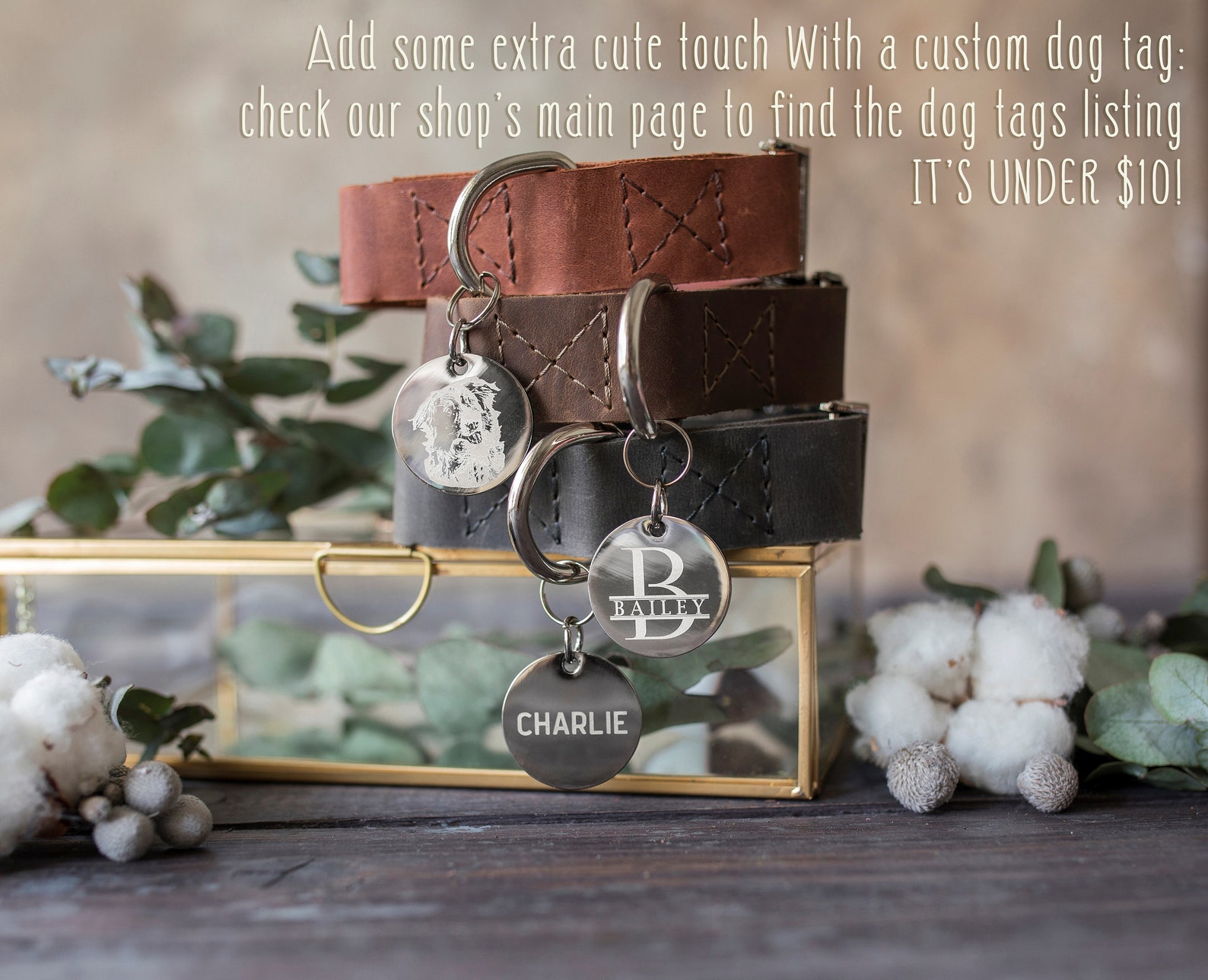 Engraved Leather Dog Collar Personalized Dog Collar - Etsy