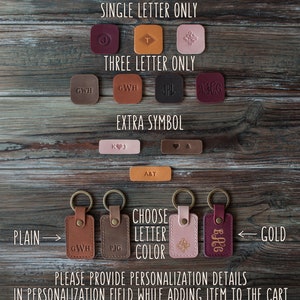Personalized leather keychain, leather initial keychain personalized, key chain customized leather keychain for women, men leather key fob image 5
