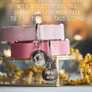 Leder Hundehalsband, Personalisiertes Hundehalsband, Hundehalsband, Leder, FREE MACHINE ENGRV Schnalle, personalisiertes Leder Hundehalsband personalisiert Bild 7