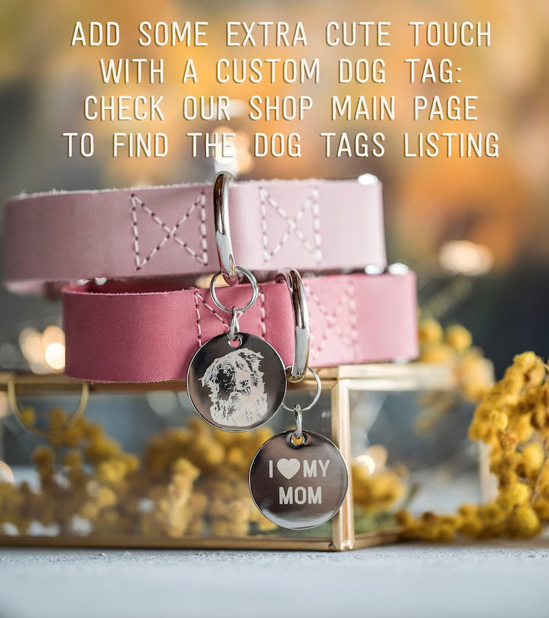 Leder Hundehalsband, Personalisiertes Hundehalsband, Hundehalsband, Leder, FREE MACHINE ENGRV Schnalle, personalisiertes Leder Hundehalsband personalisiert Bild 7