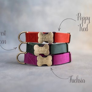 Hundehalsband Leder, Hundehalsband personalisiert, Hundehalsband Mädchen, Hundehalsband Junge, Hundehalsband graviert, Hundehalsband mit knochenförmiger Schnalle Bild 8