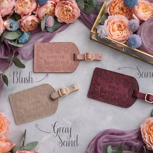 Leather luggage tags, bridesmaid gifts, luggage tag, luggage tags personalized, personalized luggage tag, name frame personalized tags image 8