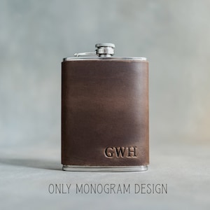 Hip flask, groomsmen gifts personalized, groomsmen gift flask, groomsman gift leather hip flask gift for him, initial hip flask for men7 image 4