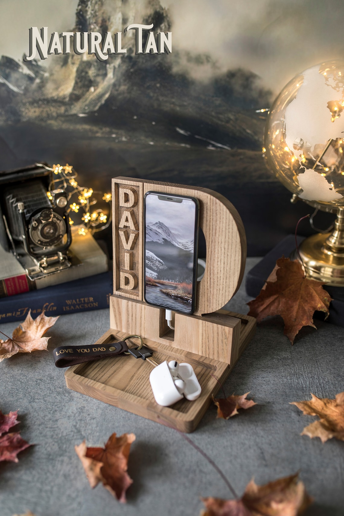 Wooden Docking Station Personalized  Anniversary gifts for image 3