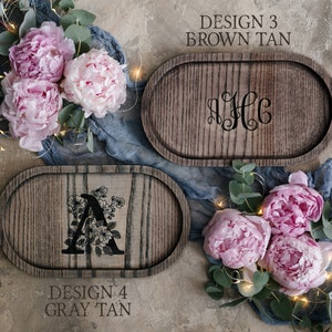 Bridesmaid gifts jewelry tray personalized wooden bridesmaid gifts custom engraved jewelry tray, floral bridesmaid jewelry tray personalized image 4