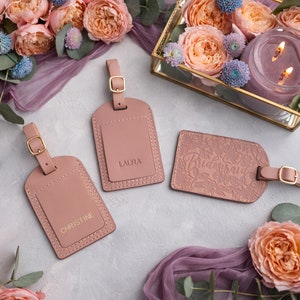 Bridesmaid luggage tags personalized, Wedding leather luggage tags leather personalized luggage tags, bridesmaid gift, bride luggage tags image 8