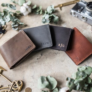 Cartera de cuero personalizada, regalo para hombre, billetera personalizada para hombre, billetera para hombre con tarjetero o moneda, regalos para él, PERSONALIZACIÓN GRATUITA imagen 7