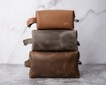Leather toiletry bag personalized groomsmen gifts leather dopp kit personalized gift for him mens dopp kit for men, unique letters product logo