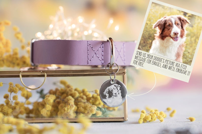 Personalized picture dog tag, name dog tag for dogs personalized, dog name tag, pet portrait dog tag, custom text dog tag, double sided tag image 4