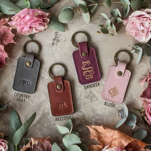 Personalized leather keychain, leather initial keychain personalized, key chain customized leather keychain for women, men leather key fob image 2