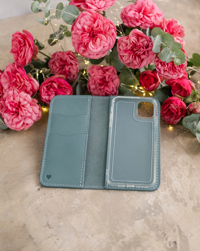 iPhone 14 pro case leather, iPhone 14 pro max case wallet, leather iPhone 14 case, personalized iPhone 14 Plus case image 8