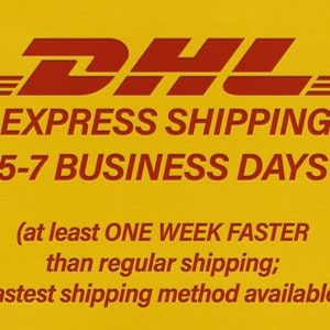 Expédition DHL EXPRESS 5-7 jours ouvrables au moins une semaine plus rapide que lexpédition normale méthode dexpédition la plus rapide disponible image 1
