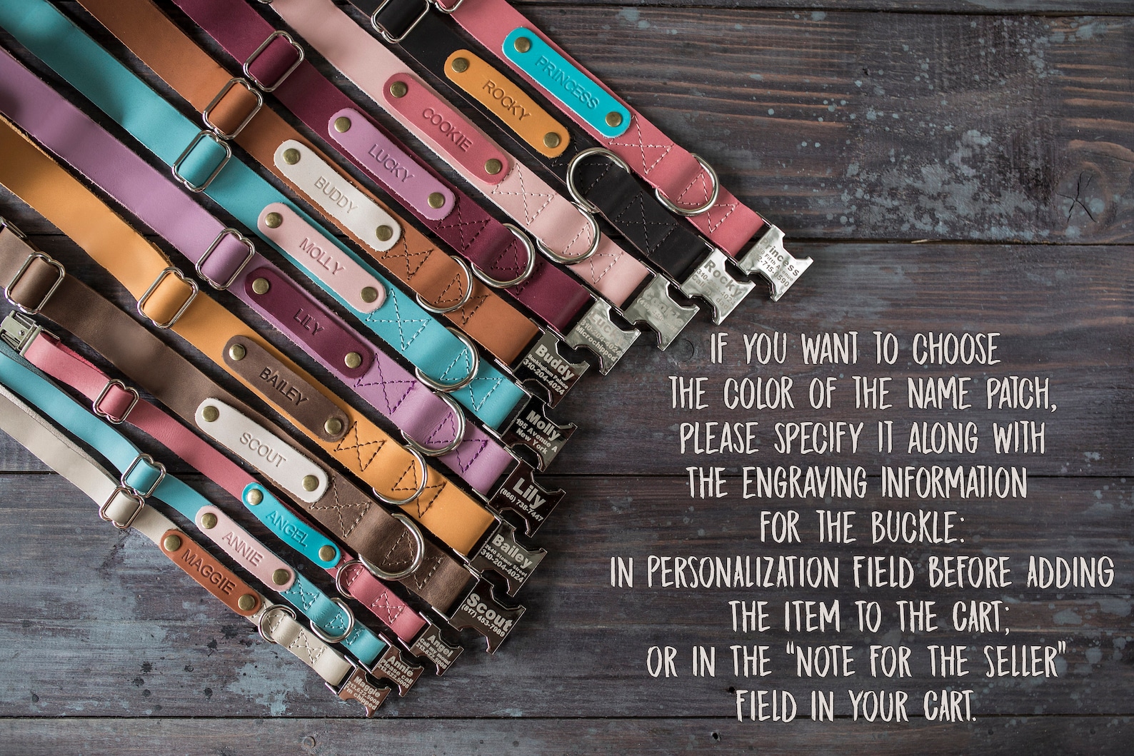 Engraved Leather Dog Collar Personalized Dog Collar Dog - Etsy