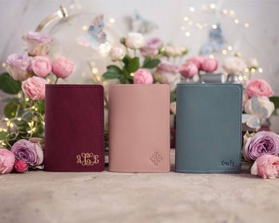 Passport Holder Cover Initail Letter A-Z Travel Wallet 9D Embossed Design RFID Blocking Card Holder Personalized