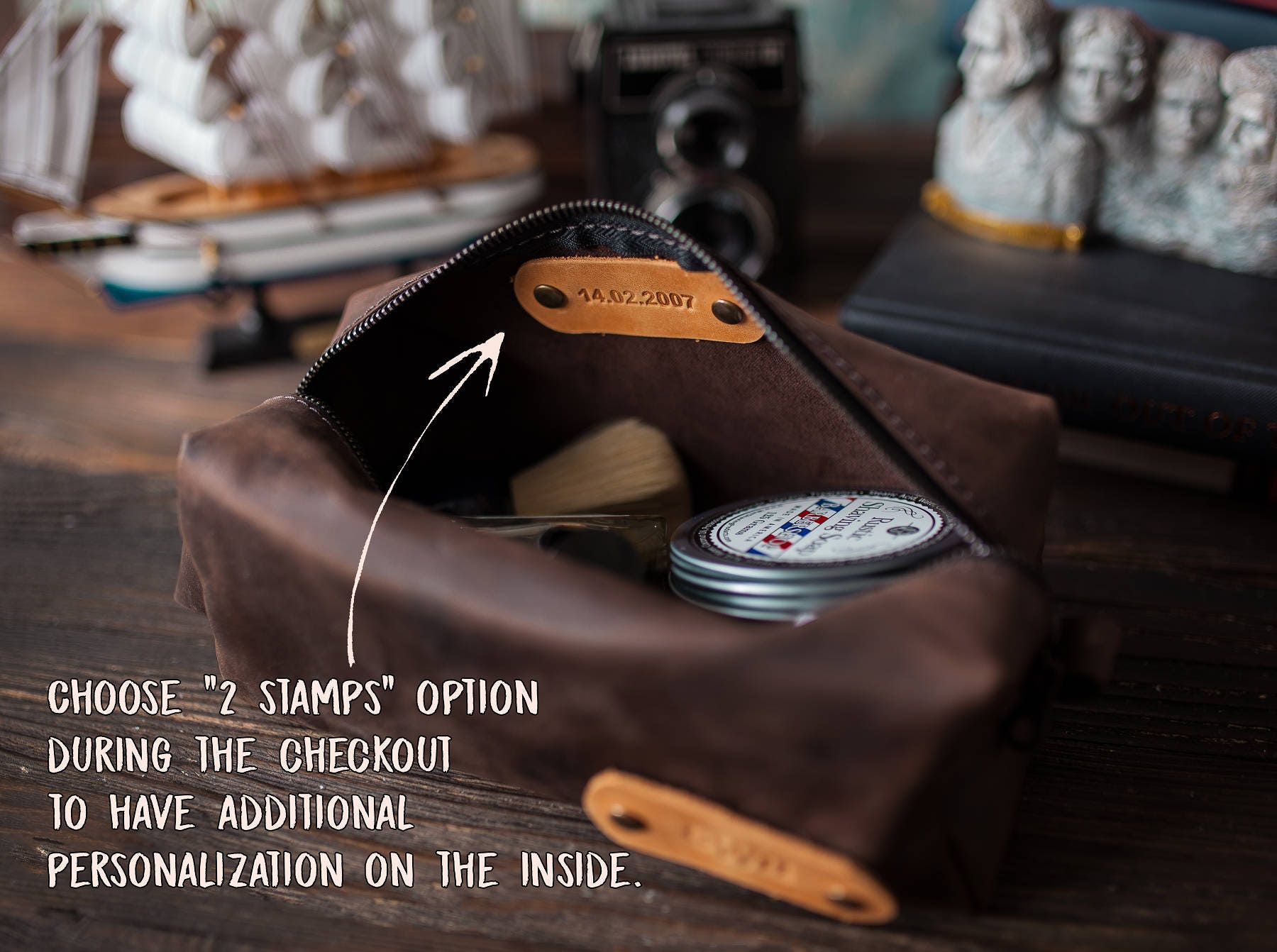 Personalized Leather Dopp Kit Mens Leather Toiletry Bag Mens Etsy UK