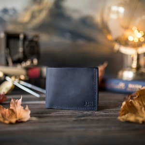 Cartera de cuero personalizada, regalo para hombre, billetera personalizada para hombre, billetera para hombre con tarjetero o moneda, regalos para él, PERSONALIZACIÓN GRATUITA imagen 9