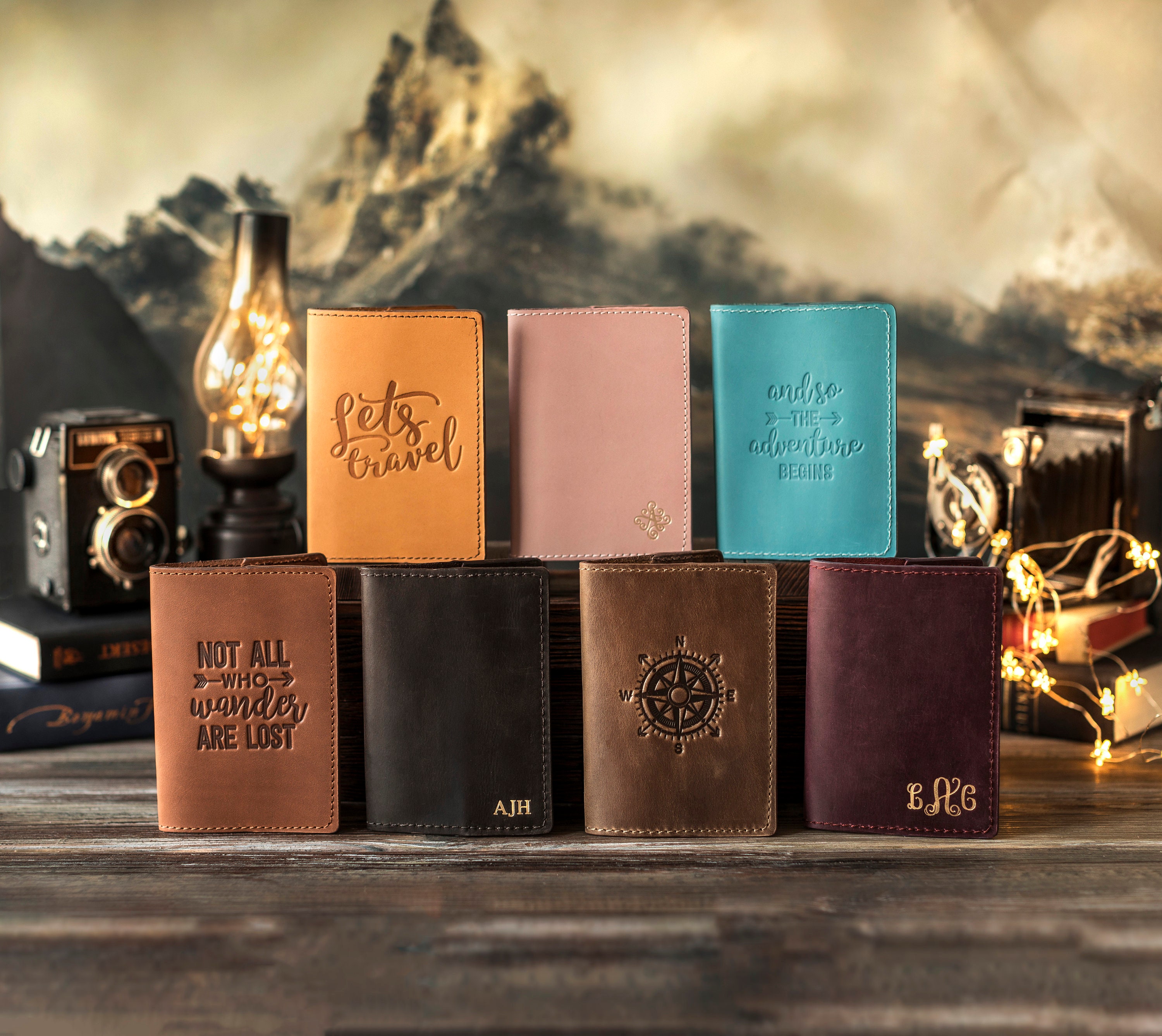 Leather passport cover, Leather Passport holder, travel wallet, personalized travel gift, wanderlust gift, traveler's gift