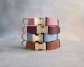 Dog collar leather, dog collar personalized, dog collar girl, dog collar boy, dog collar engraved, dog collar with bone-shaped buckle product logo